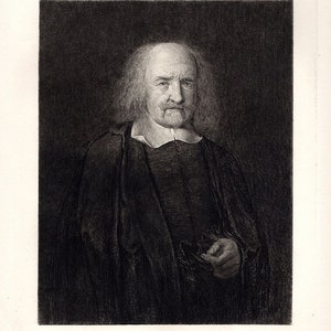 Puede incluir: Un grabado en blanco y negro de un hombre con una larga barba blanca y cabello largo. Lleva un abrigo oscuro y un cuello blanco. El fondo es oscuro.