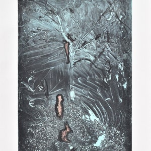 Jorge CASTILLO Aquatint Etching "Two Tombs" Hand Signed Certificate of Authenticity