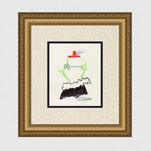 PABLO PICASSO 1968 Color Lithograph &quot;The Great Professor&quot; Framed Signed Gallery Certificate