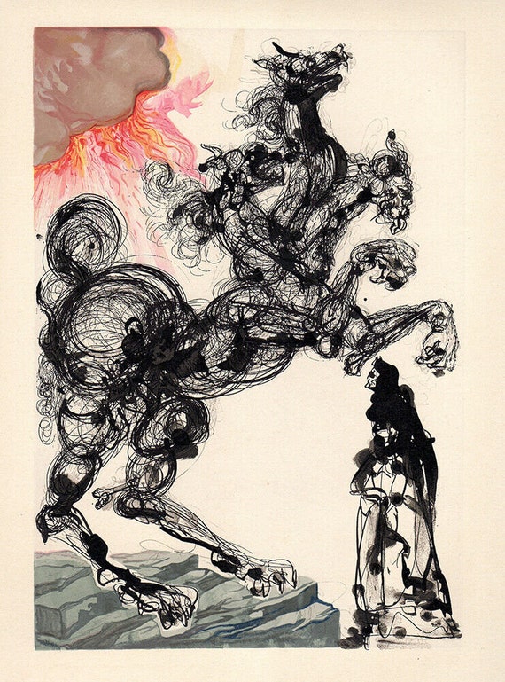 1960 Salvador DALI Authentic Divine Comedy Woodcut 