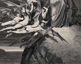 1800s Gustave Dore Divine Comedy Woodcut 