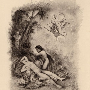 Framed 1947 ORIGINAL Paul-Emile BECAT Lithograph &quot;Quinzieme Baiser&quot; LIMITED Gallery Certificate