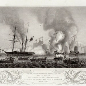 Grabado histórico de George W. Terry, década de 1800, "Némesis", enmarcado en galería, certificado de autenticidad firmado.