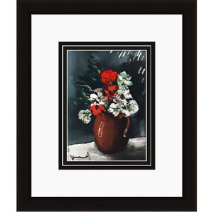 LIMITED Maurice VLAMINCK 1958 Color Lithograph &quot;Fresh Flowers &quot; Gallery Framed  Signed COA