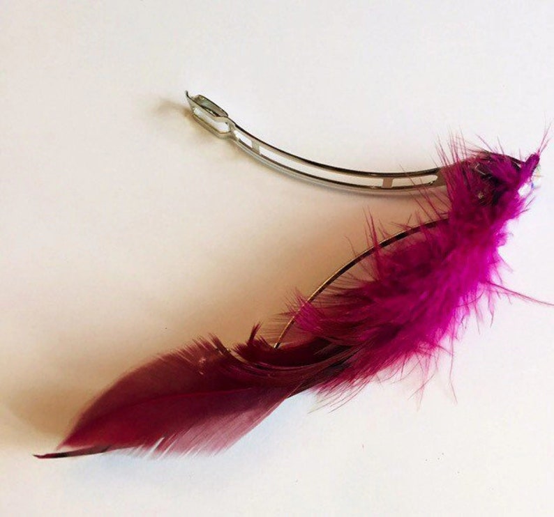 Feather hair barrette