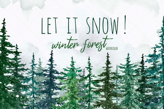 Winter Forest Clipart Pine Tree Watercolor Snowy Trees Clip Etsy Winter Forest Clipart Pine Tree Watercolor Snowy Trees Clip Etsy
