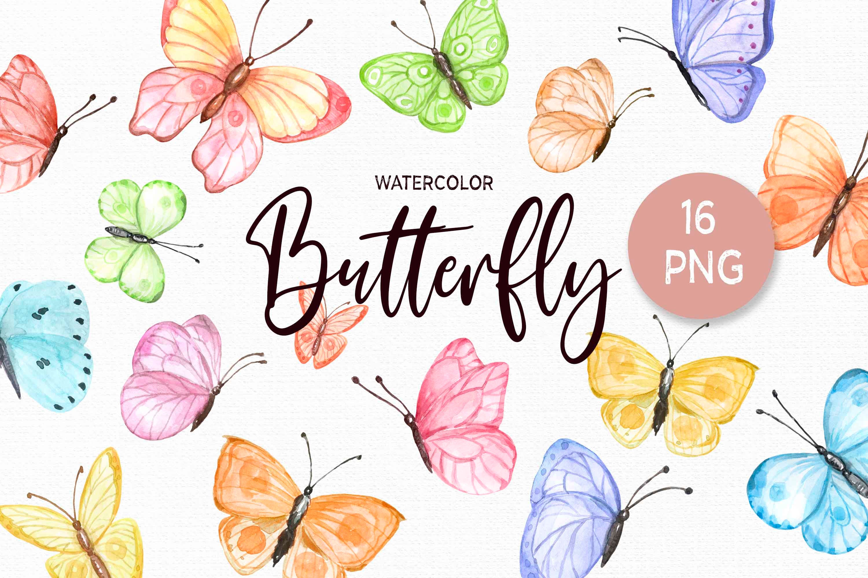 Watercolor Butterfly Clipart Butterflies Summer Printable PNG | Etsy