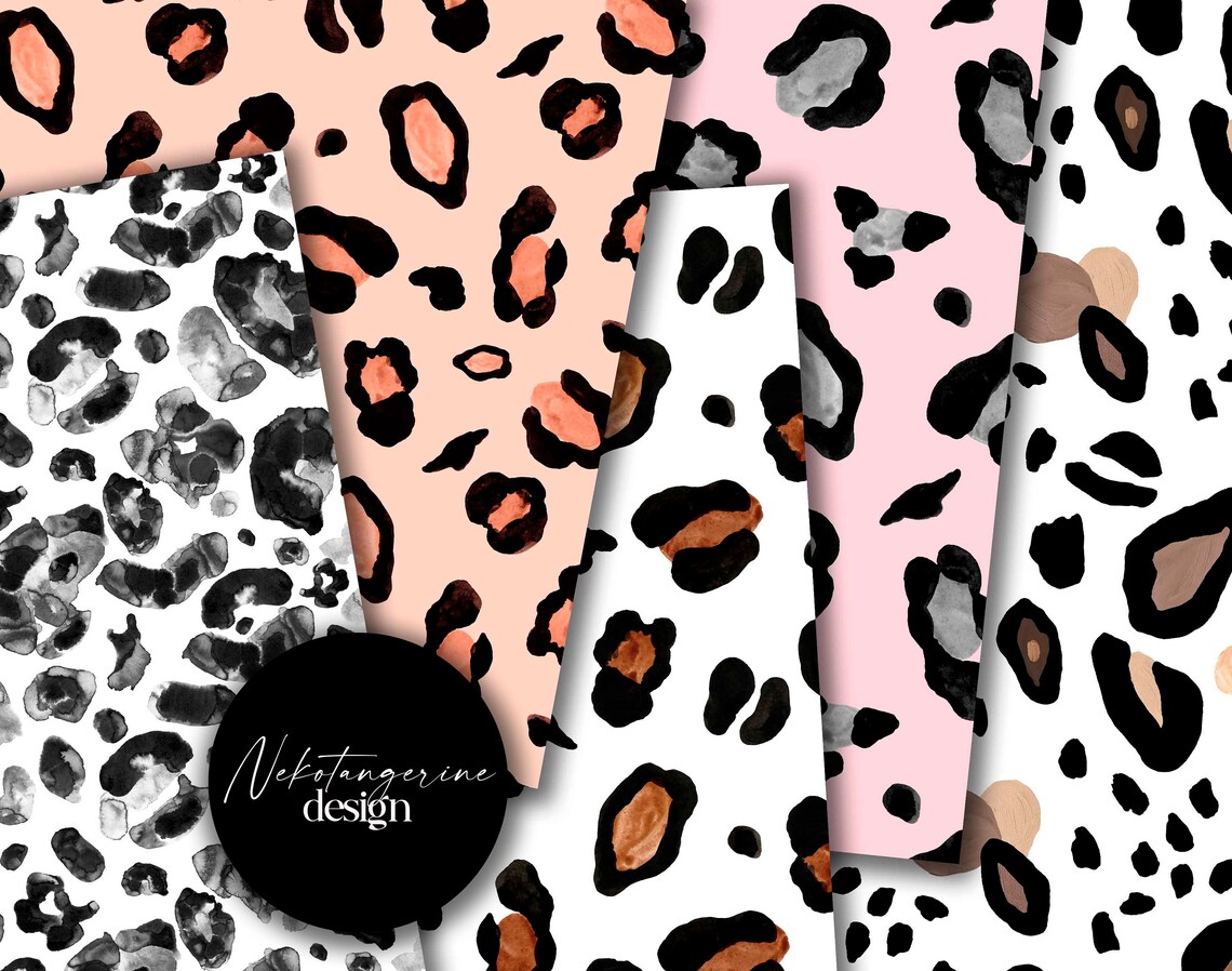 Leopard Cheetah Print Digital Paper Pack Seamless Patterns | Etsy