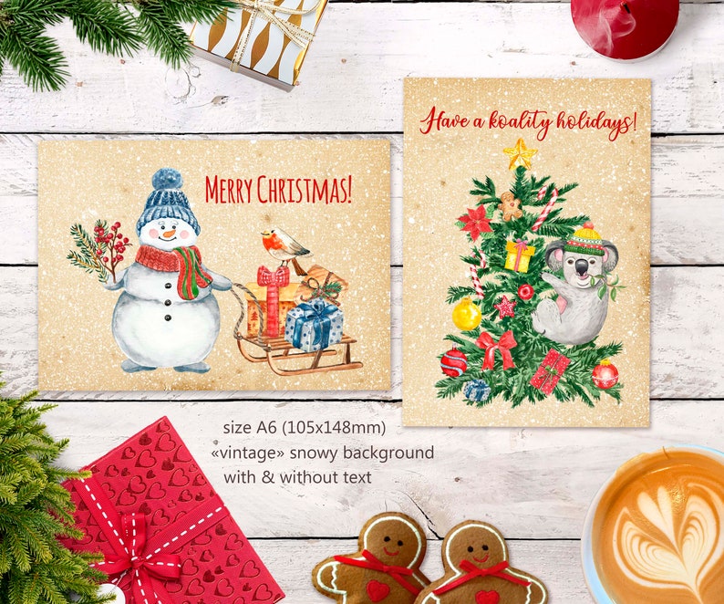 Download Watercolor Christmas Card Clip Art Holiday Card Set Template Santa Red Truck Car New Year Cards Digital Download Png Diy 4x6 A6 Printables Clip Art Art Collectibles Delage Com Br