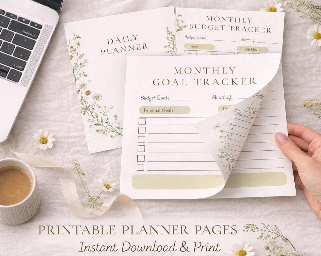 Floral Daily Planner – Printable PDF - Etsy