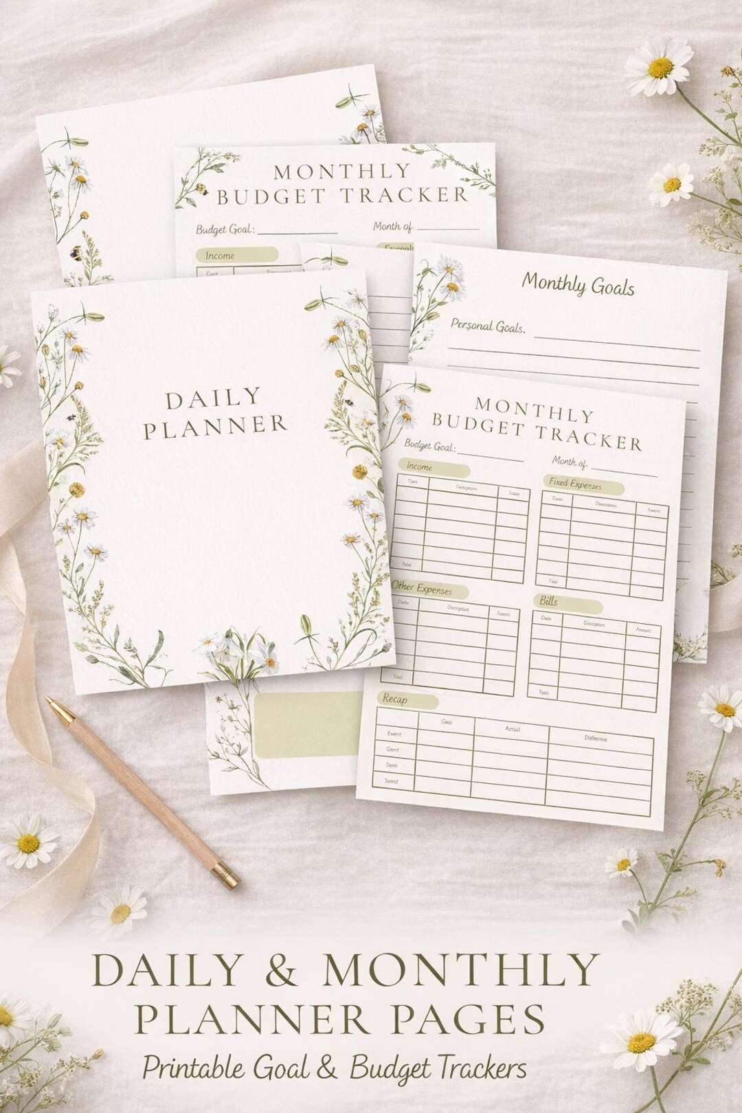 Floral Daily Planner – Printable PDF - Etsy
