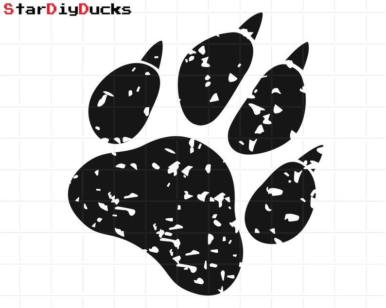 Download Dog Paw Distress Design svg dxf eps jpg png Clip Art ...
