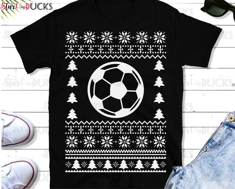 Soccer Ugly Christmas Sweater Svg Cutting Files Clip Art Etsy