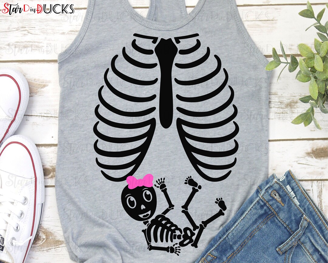 Skeleton Pregnant With Girl Cutting Files Svg Clip Art Digital - Etsy