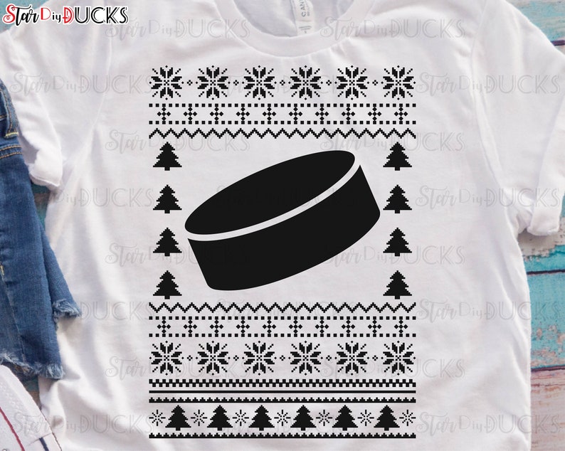 Download Hockey Puck Ugly Christmas Sweater svg cutting files clip ...
