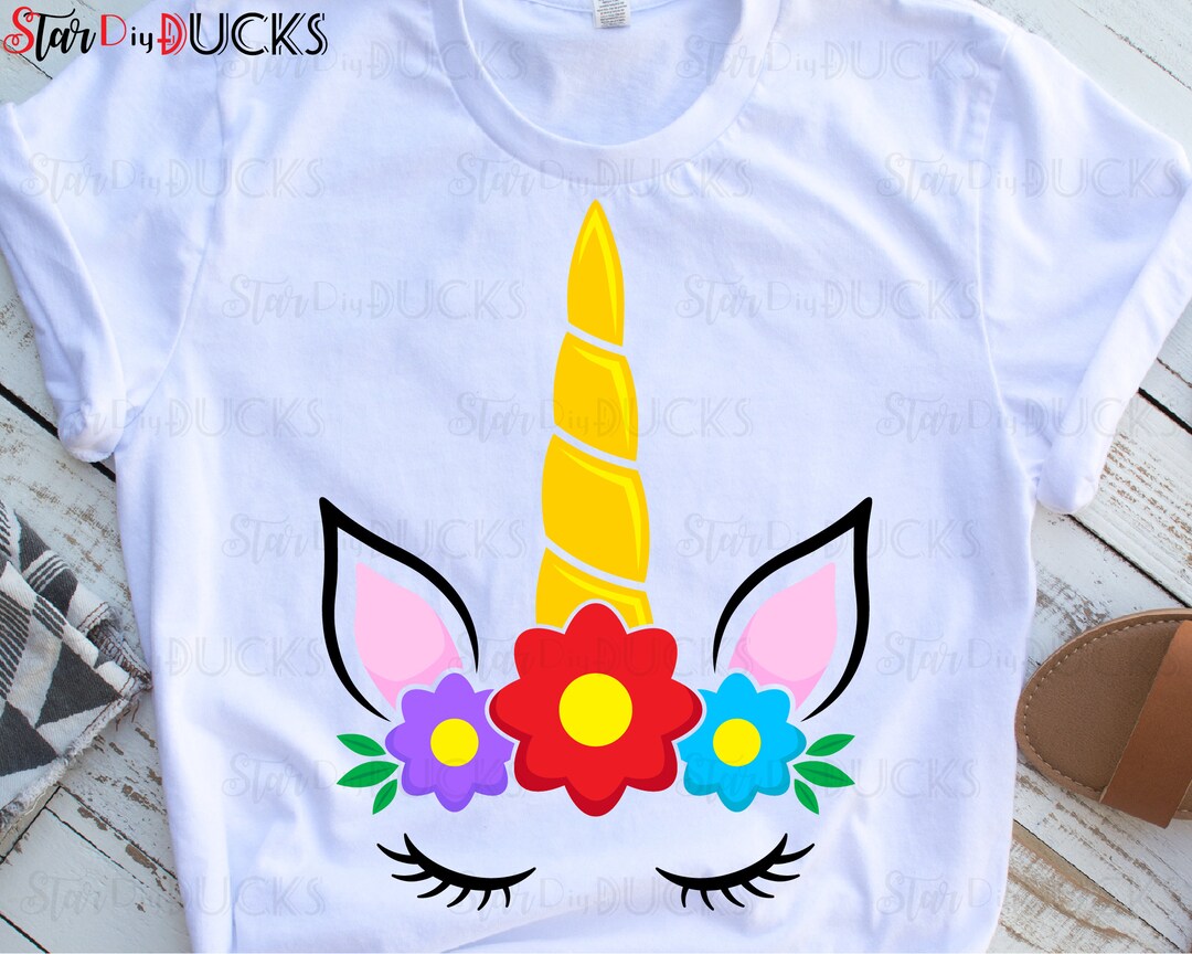 Flower Unicorn Svg Dxf Eps Jpg Png Clip Art Cutting Files Etsy