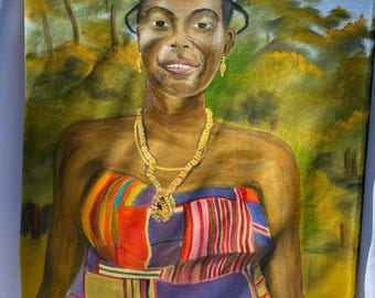 Original Oil Painting by A. Khalil'llah (1991) "Braids"