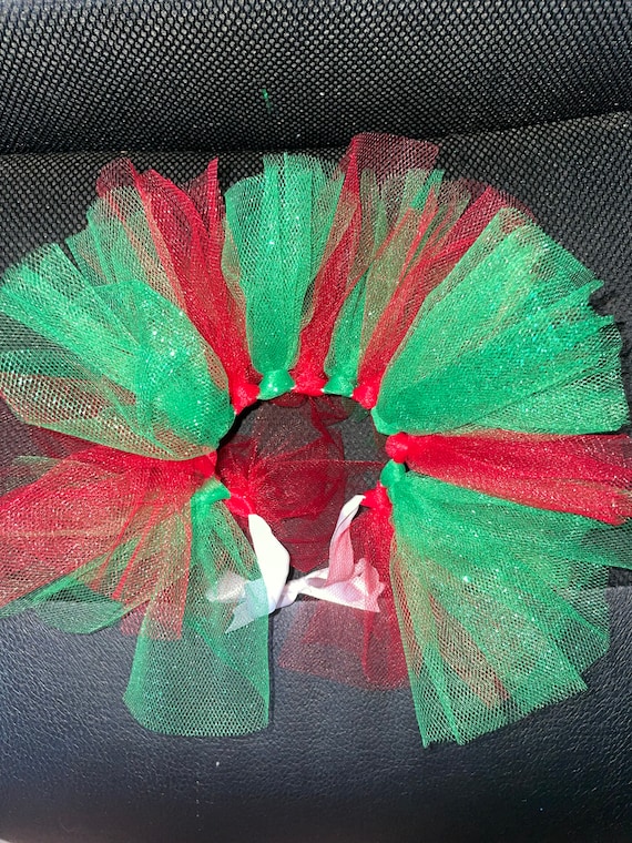 Tutú navideño para mascotas para conejos, gatos, perros pequeños,  conejitos, ropa para mascotas Falda con purpurina roja y verde  brillante