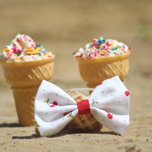 Mon Chéri Pet bow for rabbits, cats, dogs, guinea pigs, Bunny, hedgehogs & small pets. Summer collection. Cherries
