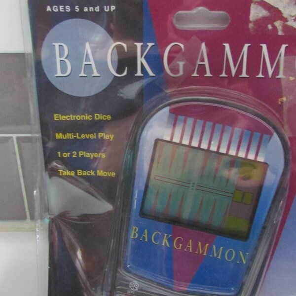 Backgammon Handheld LCD Electronic Game, Manley Toy Quest ~ New Old Stock Vintage 90's