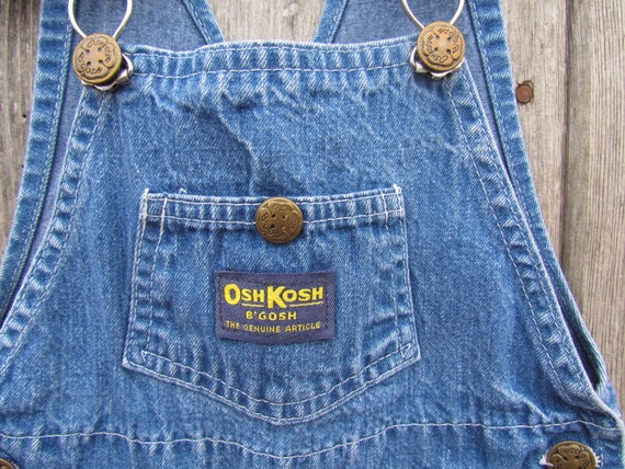 Vintage 90's Oshkosh VESTBAK rare denim jumper ov… - image 2