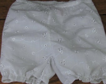 Vintage Girl's baby eyelet diaper cover bottoms summer dress shorts