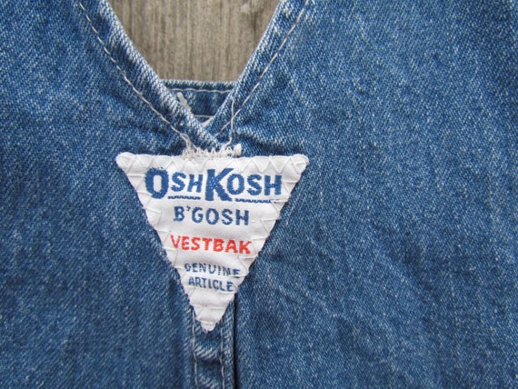 Vintage 90's Oshkosh VESTBAK rare denim jumper ov… - image 3