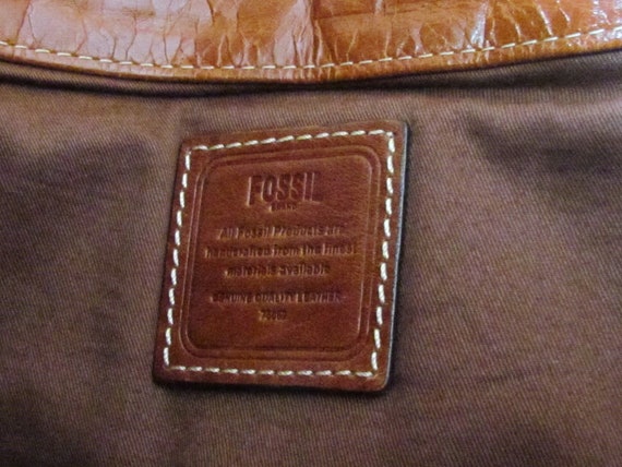 Vintage Fossil Leather Messenger Bag Cross Body P… - image 4