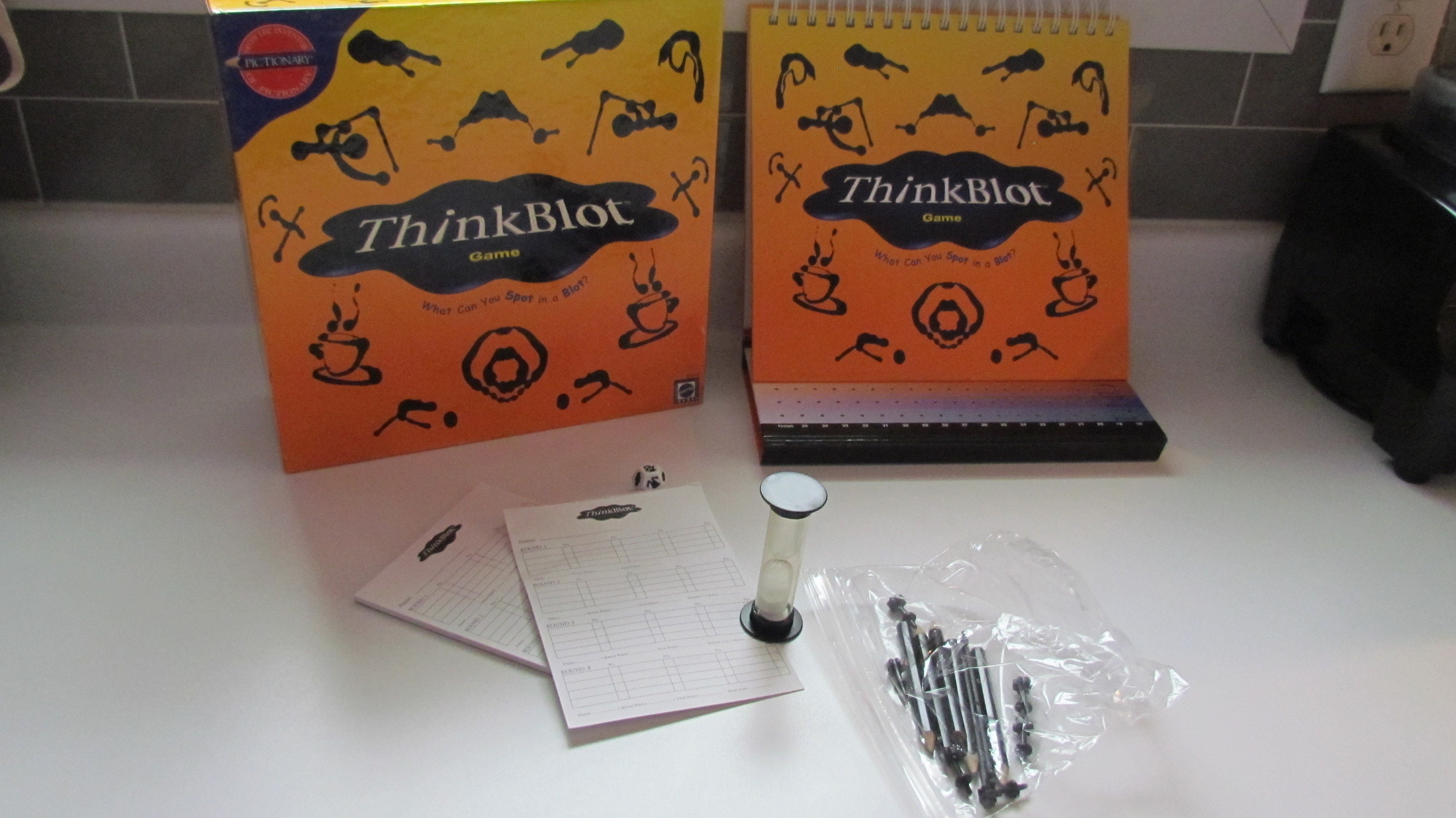 Vintage 2000 Mattel Thinkblot Board Game From Pictionary Inventor ...