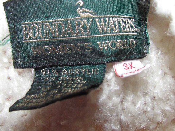 Vintage Boundary Waters Ladies Off White Cardigan… - image 4