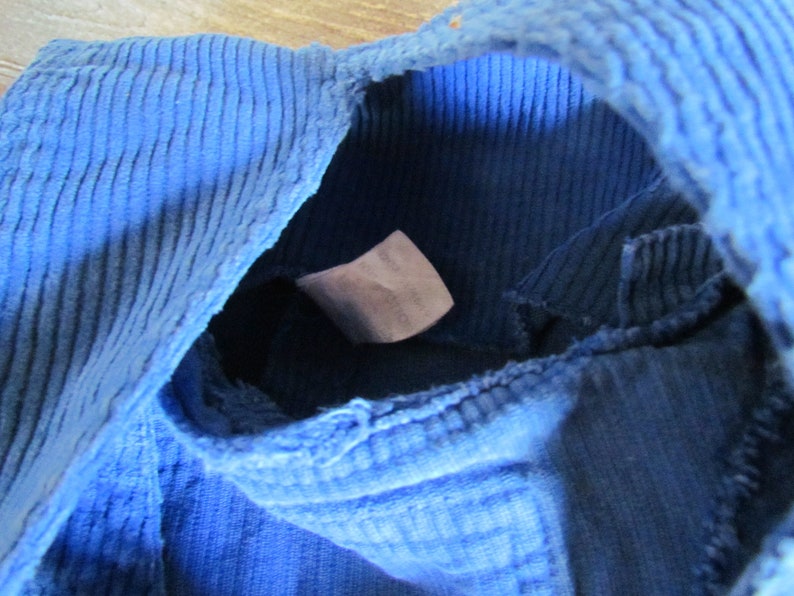 Wide courdory blue baby child toddler Bright Blue 9-12 months 80/'s