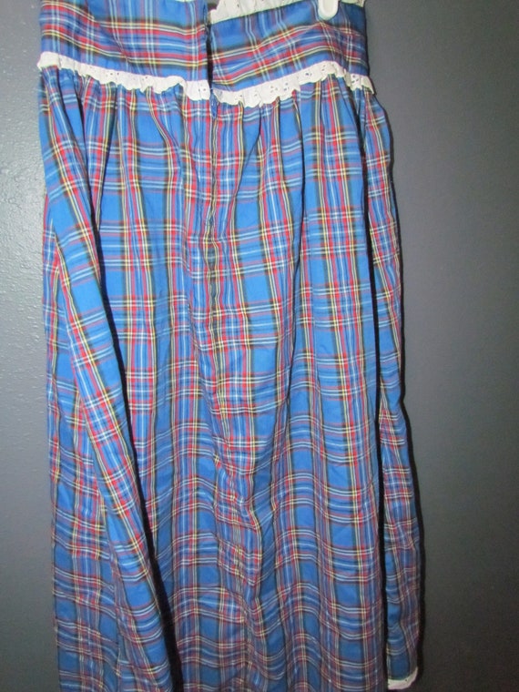 Vintage long  plaid skirt  Hippie boho Prairie Ju… - image 7