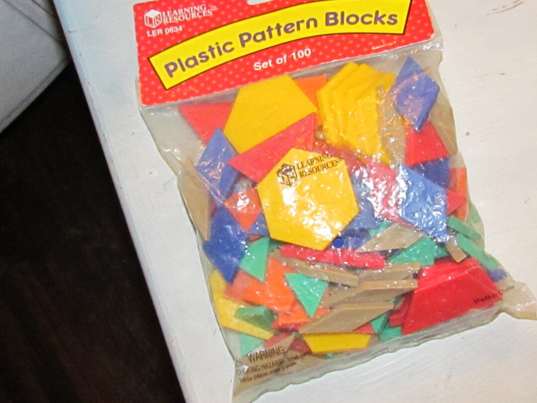 Learning Resources Pattern Blocks Mini-set 5cm Plastic 100 Pack Brand ...