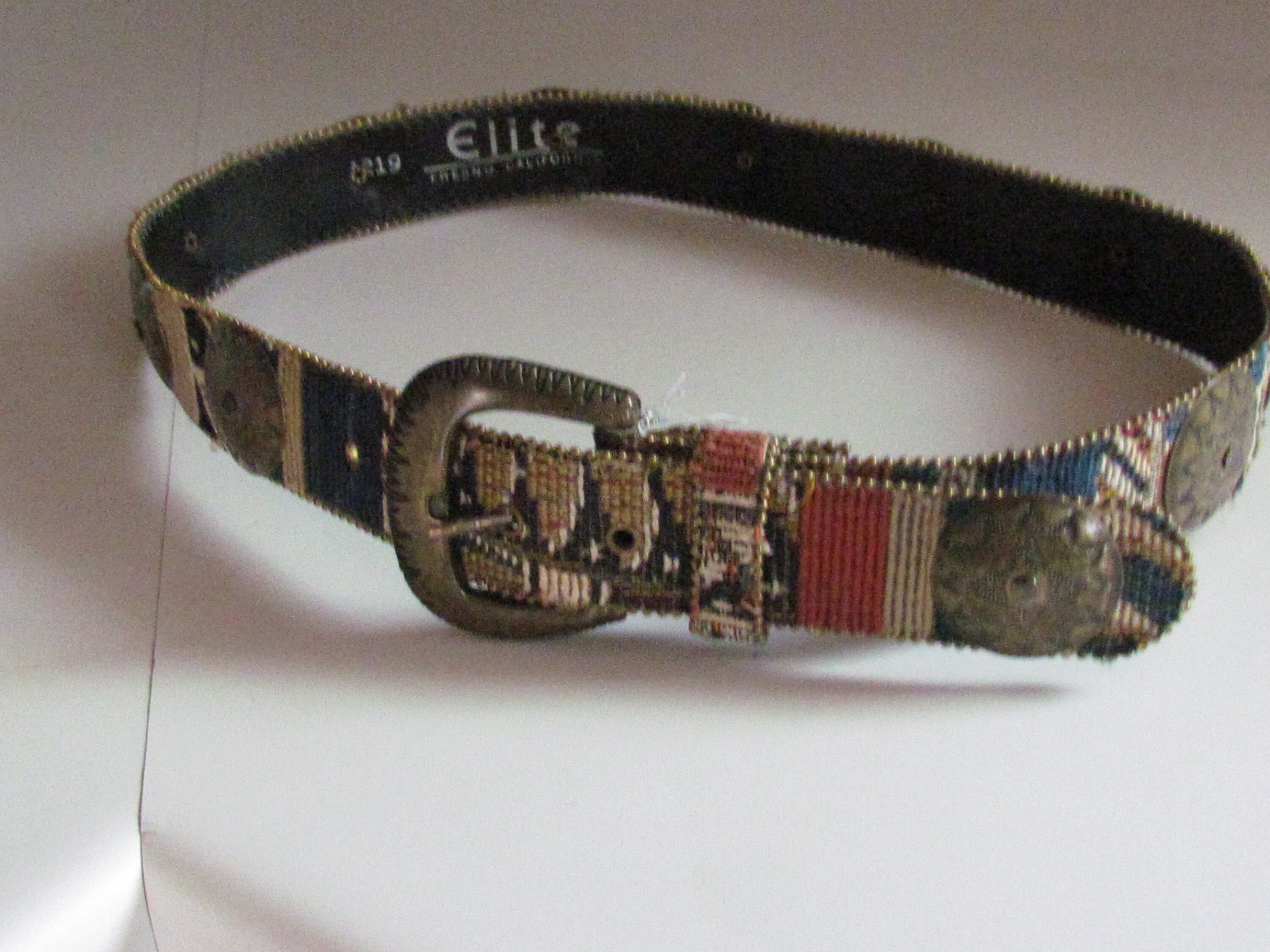 Elite Fresno California Vintage Belt Medium Multicolor Metallic Hieroglyphs Gold Elite Fresno Belt - Etsy main image 2