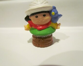 Vintage Fisher Price Little People Sonja Lee Replacement 2001 circus Sonya Blue Bird on Arm Zoo Keeper  Train