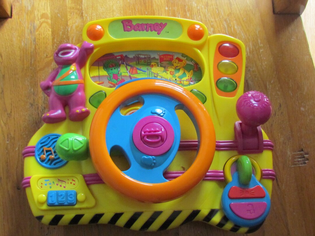 Barney the Dinosaur Steering Wheel Driving Safety Learning Toy Etsy