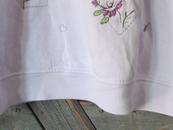 90's Shenanigans Embroidered flowers Lavendar pur… - image 6