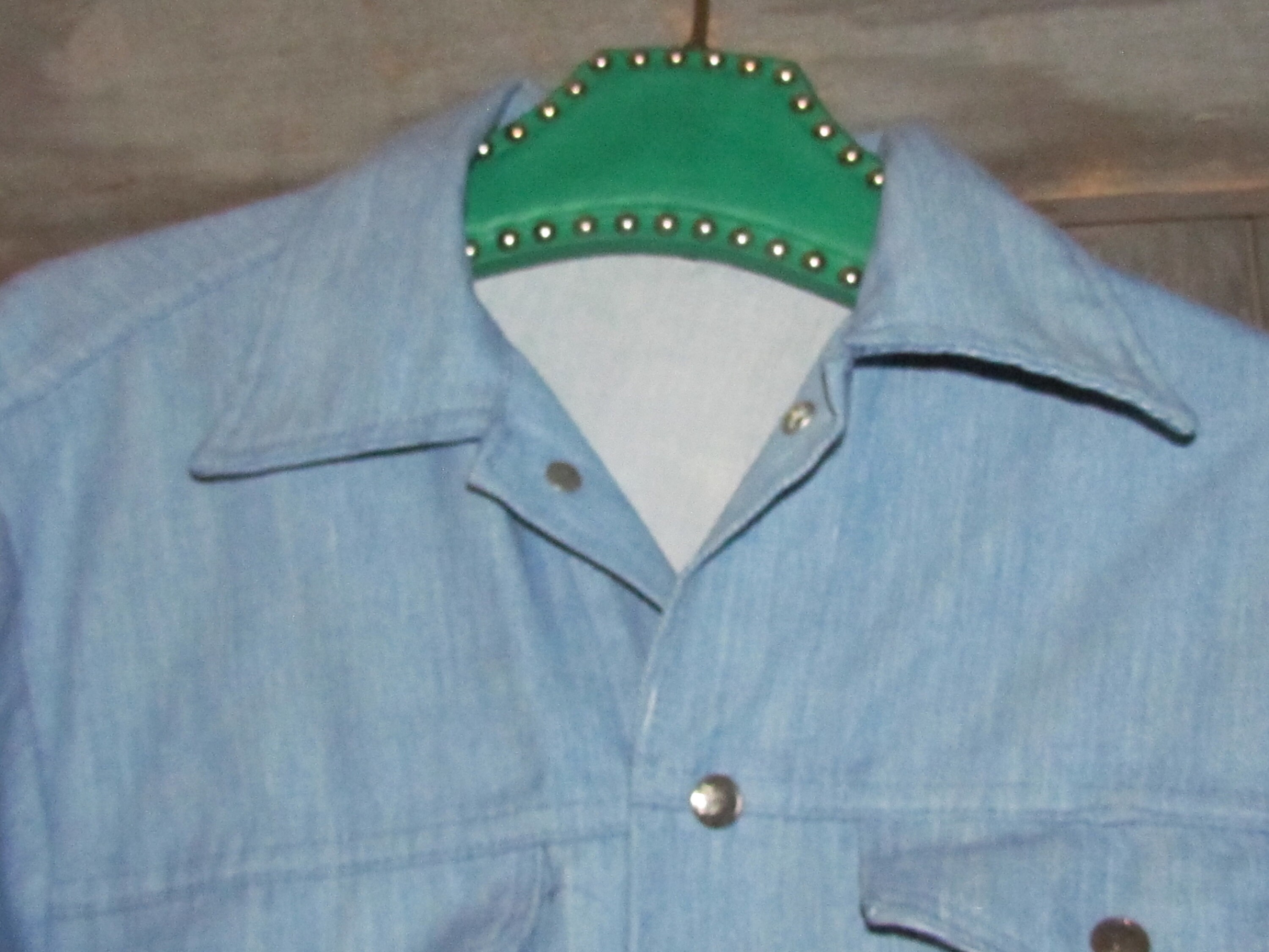 Veste Vintage Col Bleue Et Blanche - Taille L/XL - Fabriquée En France