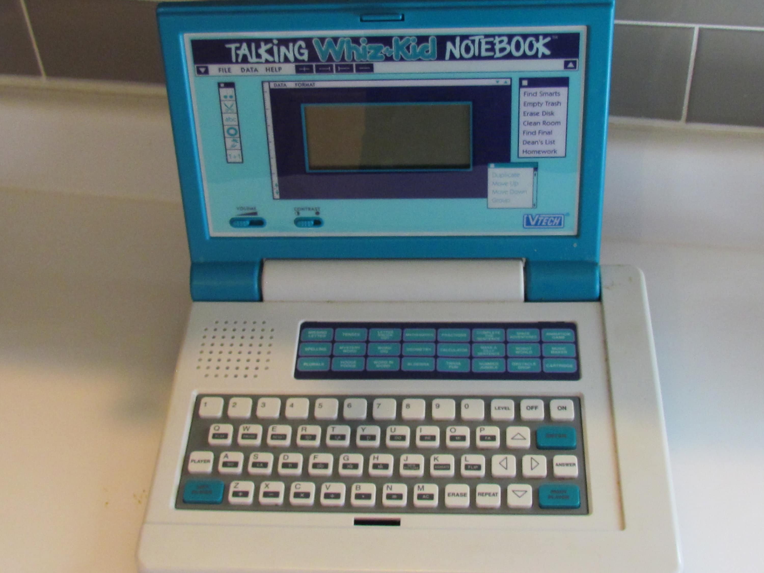 VTech+Talking+Whizz+Kid+Notebook+2000+Vintage+Educational+Kids+Computer for  sale online