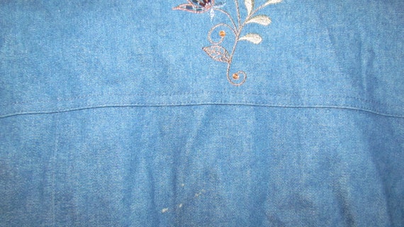 ALFRED DUNNER Blue Denim Floral Embroidered & Bea… - image 10