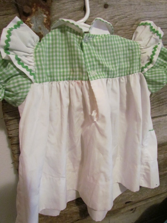 80's Vintage Baby Girls Humpty Dumpty Green White… - image 4