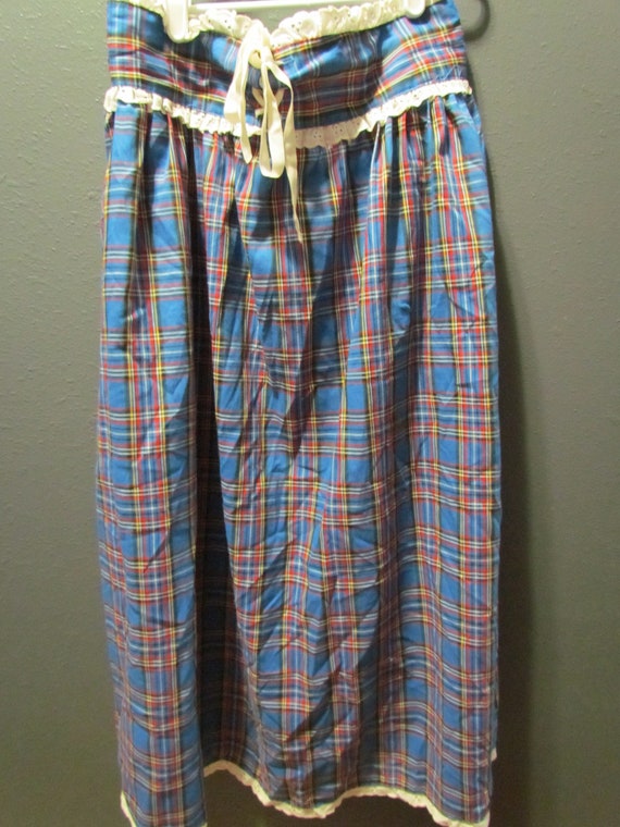 Vintage long  plaid skirt  Hippie boho Prairie Ju… - image 2