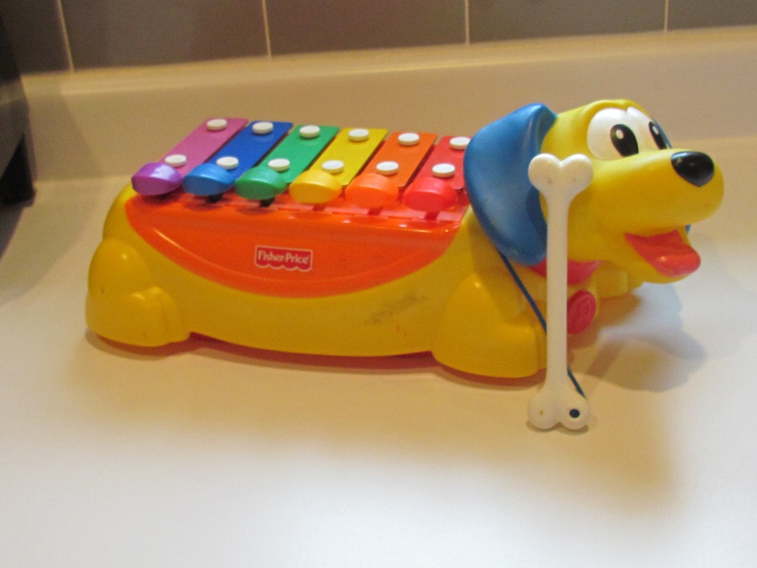 Vintage Fisher Price Mattel Puppy Toddlin' Tunes Xylophone Piano Key