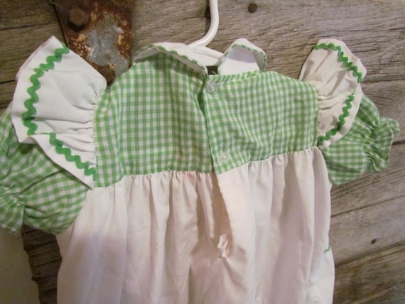 80's Vintage Baby Girls Humpty Dumpty Green White… - image 5