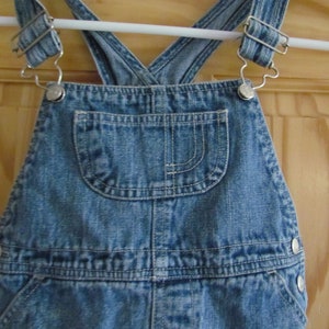 Vintage Girl&#39;s 4T Gumballs denim jean romper dress bib overalls 90&#39;s classic