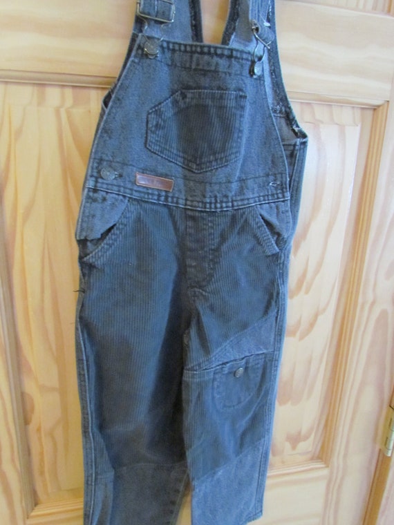 black denim bib overalls