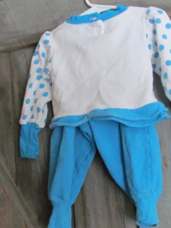90's baby girl two piece sweatshirt outfit turquo… - image 2