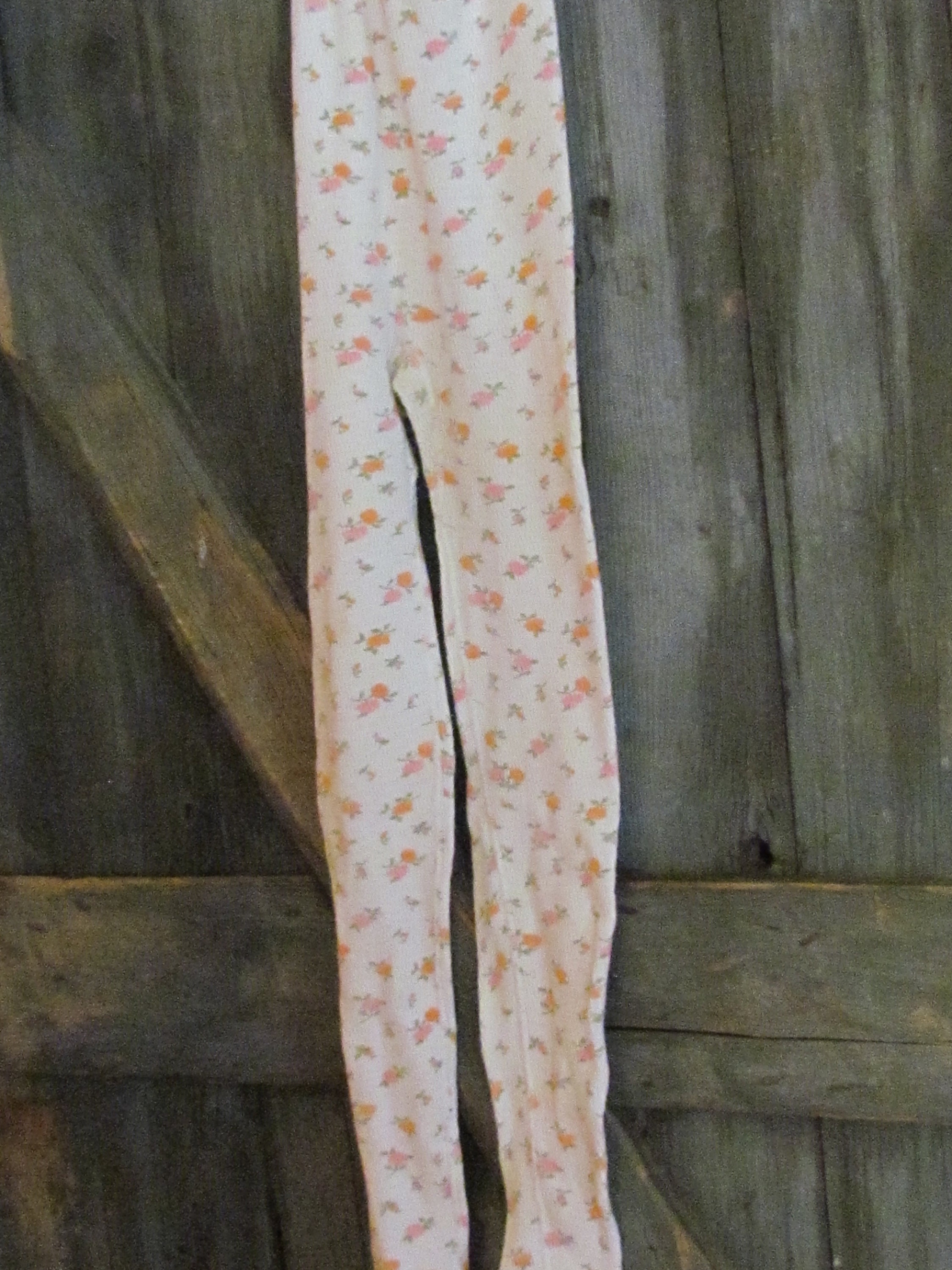 XS 70s / 80s Floral Thermal Pants / Duofold Cotton Lined 1970s