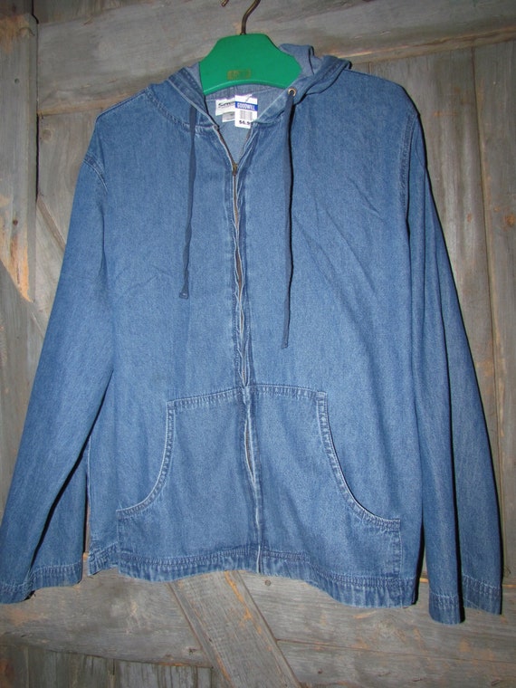 Vintage 90's Women's hoodie jean denim jacket Sere