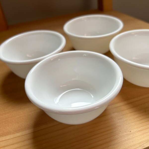 Corelle Vitrelle White Bowls Set of 4 Small Dessert Custard Bowls 3.5” Mini dip bowls